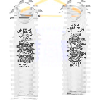 Máscara Japonesa Samurai Oni Kabuki Bjj Jiu-Jitsu Kanji Camiseta sin mangas - Regaloses