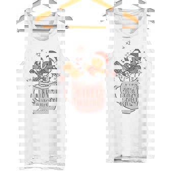 Merry And Bright Gingerbread Hat Santa Hot Cocoa Christmas Tank Top - Monsterry