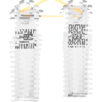 Motivational Discipline Over Motivation Inspirational Saying Tank Top - Monsterry