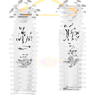 Mrs Est 2025 Wedding Just Married Floral Tank Top - Monsterry