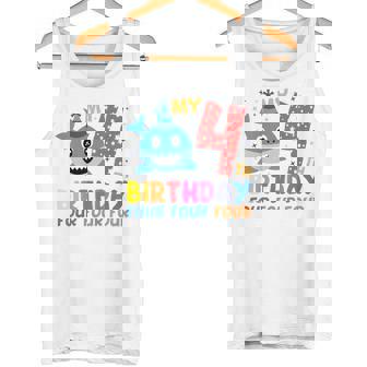 Niños My 4Th Birthday Diseño De Tiburón Para Niños Camiseta sin mangas - Regaloses