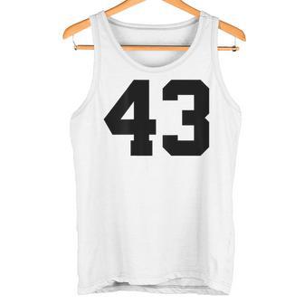 Nummer 43 Nummer Auf Der Rückseite Team Trikot Geburtstag Tank Top - Seseable