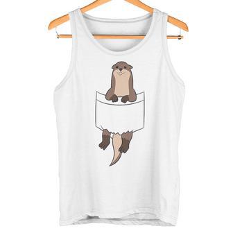 With Otter In Der Tasche Seeotter Liebe Otter Gray Tank Top - Geschenkecke