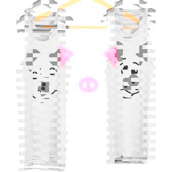 Pig Cute Animal Face Grin Costume Carneval Halloween Tank Top - Monsterry