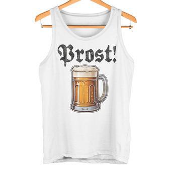 Prost Oktoberfest Bierfest Munich Lederhosen Gray Tank Top - Geschenkecke