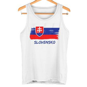 Slovak Flag Slovakia Team Fan Jersey Tank Top - Seseable