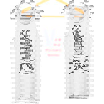 Texas Retro 70s Style Hippie Peace Symbol Distressed Tank Top - Monsterry