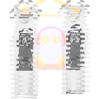 Tired Gamer Owl Gaming Games Videogames Bird Tank Top Tank Top - Monsterry
