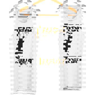 Trick Or Treat Halloween Cat Spider Web Tops Items Tank Top - Monsterry