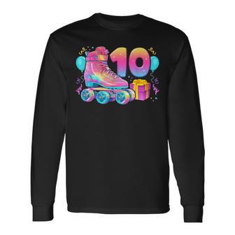 10º Cumpleaños Niña 10 Años Patines Número 10 Camiseta de manga larga - Regaloses