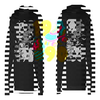 1990 Roller Skates & Sweet Treats Summer 90S Vibes Nostalgia Long Sleeve T-Shirt - Monsterry