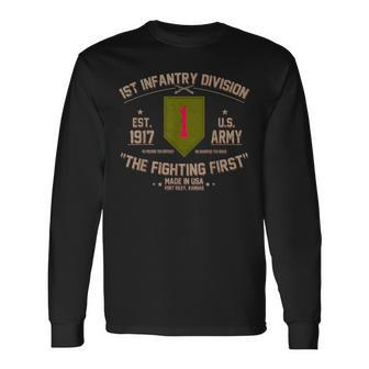 1St Infantry Division The Fighting First Us Army Veteran Long Sleeve T-Shirt - Monsterry AU