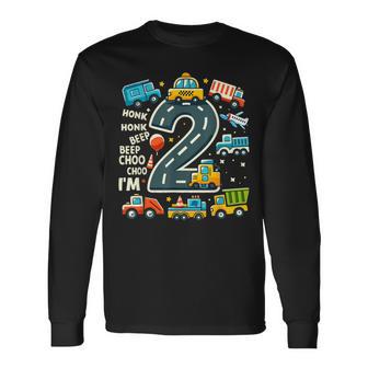 2 Jahre Alt Geburtstag Junge Lkw Auto Transport Langarmshirts - Geschenkecke