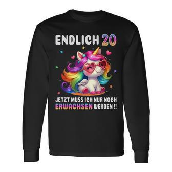 20 Geburtstag Geschenke Frau 20 Jahre Einhorn Party Outfit Langarmshirts - Geschenkecke