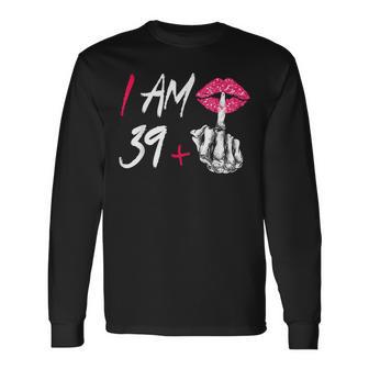 I Am 39 Plus 1 Middle Finger Skull 40Th Birthday Langarmshirts - Geschenkecke