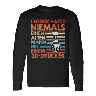 With 3D Print Unterschätz Niemals Einen Alten Mann With 3D Printer Langarmshirts - Geschenkecke