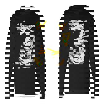 3Rd Construction Birthday Party Excavator Boys 3 Years Old Long Sleeve T-Shirt - Thegiftio UK