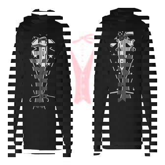 4Th Of July Boys Usa Tuxedo Us American Flag Youth Long Sleeve T-Shirt | Mazezy