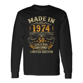 50 Years Old Vintage Made In 1974 50Th Birthday Long Sleeve T-Shirt - Seseable