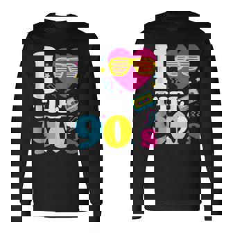 90'S 1990'S 90'S Disfraz Retro Para Fiesta De Nostalgia Sin Mangas Camiseta de manga larga - Regaloses