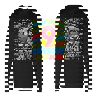 9Th Birthday Comic Style Awesome Since 2015 9 Year Old Boy Long Sleeve T-Shirt | Mazezy