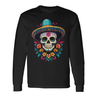 Aesthetic Mexico Dia De Muertos Skull Langarmshirts - Geschenkecke