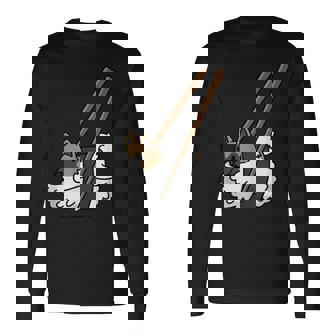 Akita Sushi Dog Long Sleeve T-Shirt - Monsterry