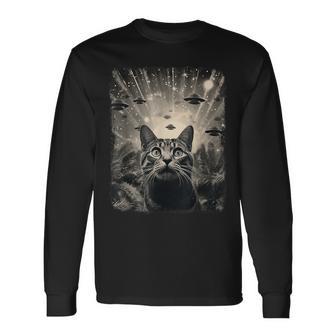 Alien Ufo Selfie Cat Langarmshirts - Geschenkecke