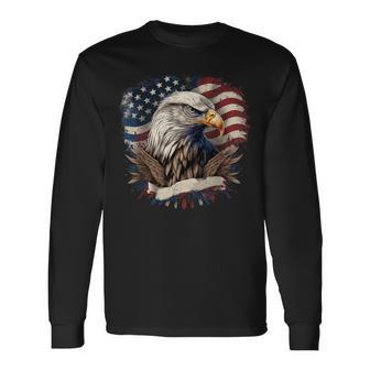 American Fan American Flag And Eagle Usa Langarmshirts - Geschenkecke