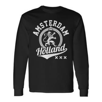 Amsterdam Holland Netherlands Crest Lion Souvenir Langarmshirts - Geschenkecke