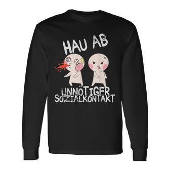 Anime Style Hau Ab Unnötiger Sozialkontakt Langarmshirts - Geschenkecke