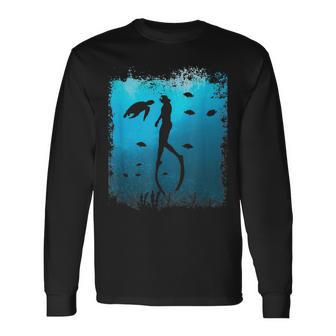 Apnoetdiving For A Snorkel Diver Langarmshirts - Geschenkecke