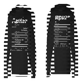 Appetizer Nutrition Facts Thanksgiving Christmas Long Sleeve T-Shirt - Monsterry