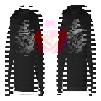 Aragosta Che Indossa Cappello Da Cowboy Rosa Divertente Aragoste Carine Maglietta a maniche lunghe - Novitaregali