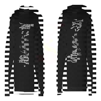 Asl Skeleton Hands Ghost Spooky Halloween Long Sleeve T-Shirt | Mazezy