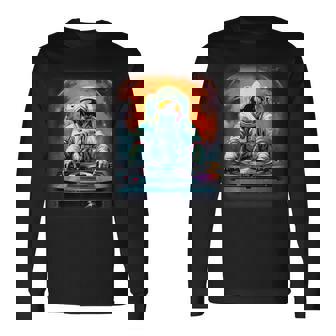 Astronauta Dj Space Dj Psicodélico Music Techno Edm Festival Sin Mangas Camiseta de manga larga - Regaloses