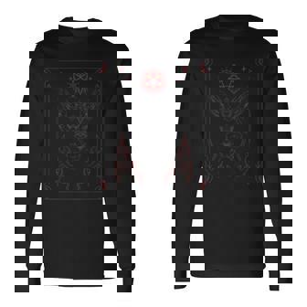 Baphomet Sigil Of Lucifer Satan Goat Occult Gothic Satanic Long Sleeve T-Shirt - Monsterry