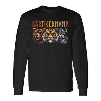 Bärtigermann Bear Tiger Man Beardiking Bearded Man Langarmshirts - Seseable