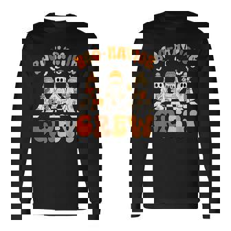 Behavior Analyst Halloween Aba Cute Ghost Boo-Havior Crew Long Sleeve T-Shirt - Monsterry