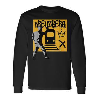 Berlin Kreuzberg Friedrichshain District Graffiti Crown U-Bahn Langarmshirts - Geschenkecke