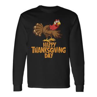 Best Happy Thanksgiving Day Serious Angry Turkey Long Sleeve T-Shirt - Monsterry