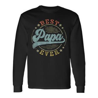 Best Papa Ever Father's Day Papa Vintage Emblem Long Sleeve T-Shirt | Seseable UK