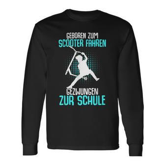 Boys & Children's With 'Geboren Zum Scooter Fahren' Motif Langarmshirts - Geschenkecke