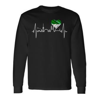 Bremen Skyline Bremer Herzschlag Fan Herz Ich Liebe Bremen Langarmshirts - Geschenkecke