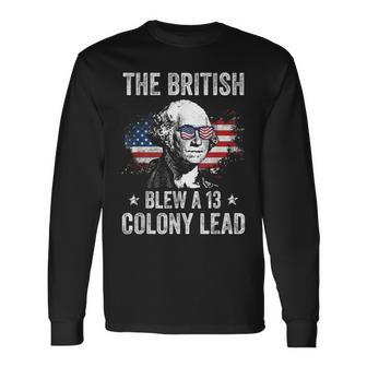 The British Blew A 13 Colony Lead George Washington Long Sleeve T-Shirt - Monsterry CA
