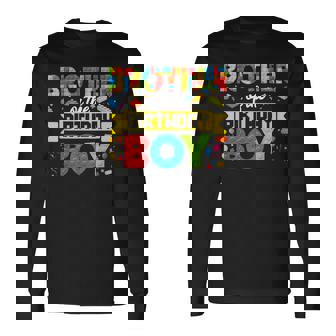 Brother Of The Birthday Boy Master Builder Building Blocks Long Sleeve T-Shirt | Seseable UK