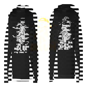Bruh Ghost Halloween Cute Ghost Trick Or Treat Halloween Long Sleeve T-Shirt - Seseable