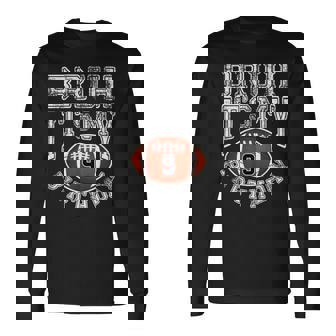 Bruh It's My 9Th Birthday 9 Year Old Football Player Long Sleeve T-Shirt - Thegiftio