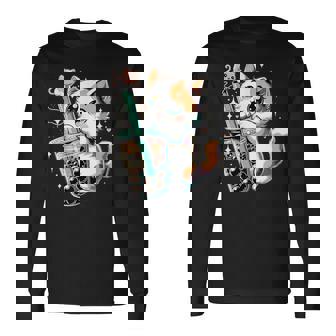 Cat Boba Japanese Kawaii Anime Kitty Bubble Tea Neko N Long Sleeve T-Shirt - Thegiftio