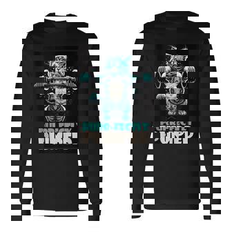 Cat In A Gym Bodybuilder Cat Lifting Weights Tank Top Long Sleeve T-Shirt - Monsterry